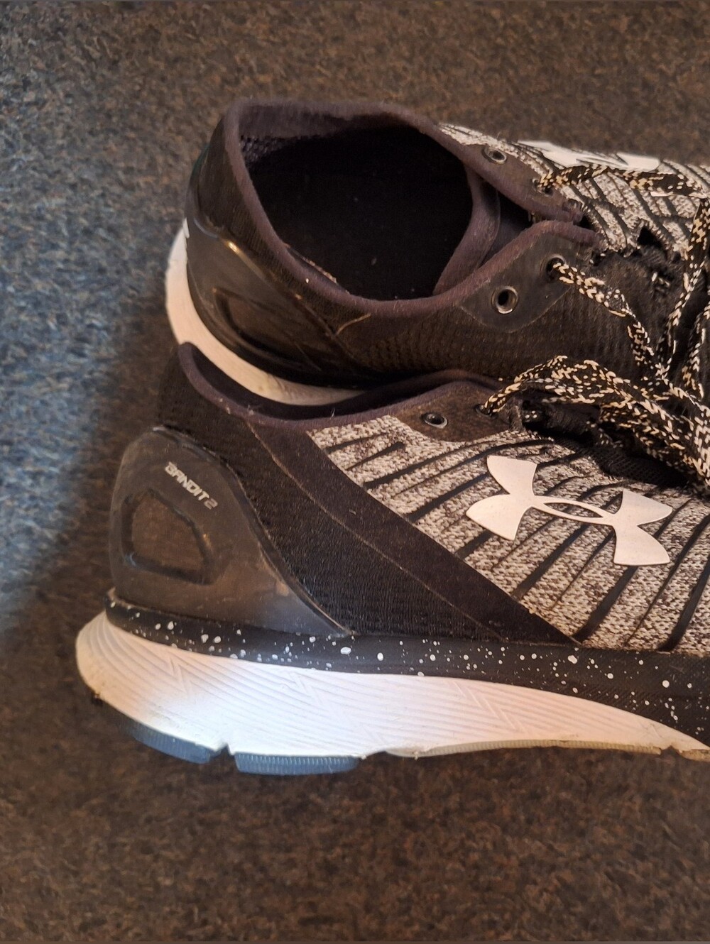 Under Armour Black and Grey Knit Athletic Sneakers